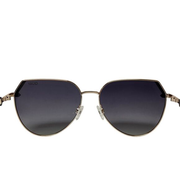 New Quay Australia Main Character Sunglasses Gold Smoke Polarized - Picture 5 of 8